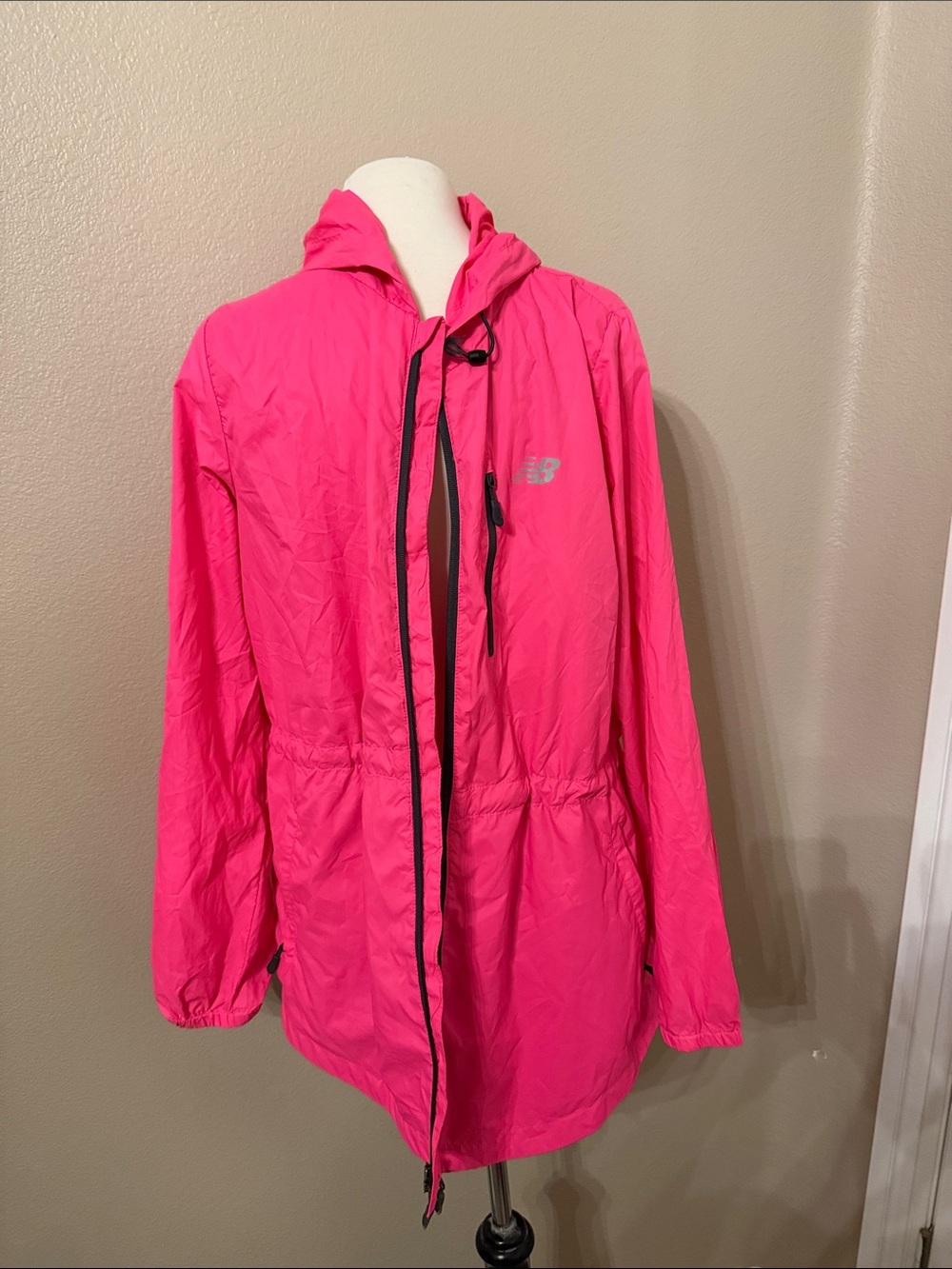 New Balance Bright Pink Hooded Windbreaker